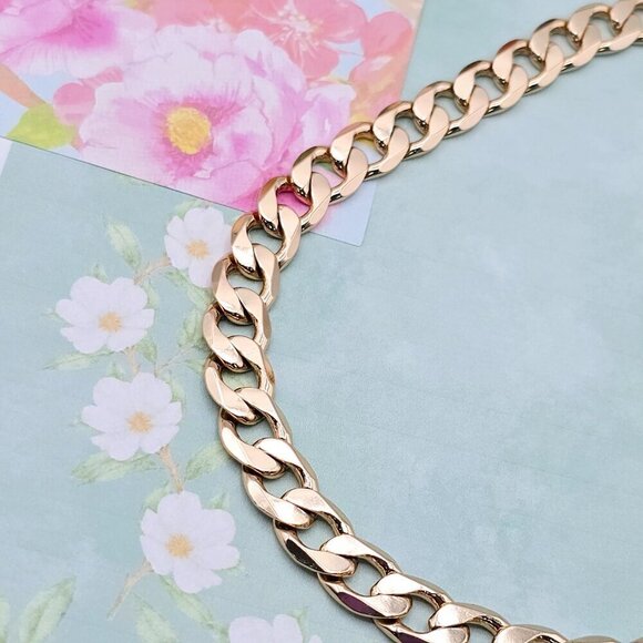 Rose Gold Cuban Link Chain Necklace for Men & Women, 23.6 Inch Length, XPNL0076 - Picture 11 of 12